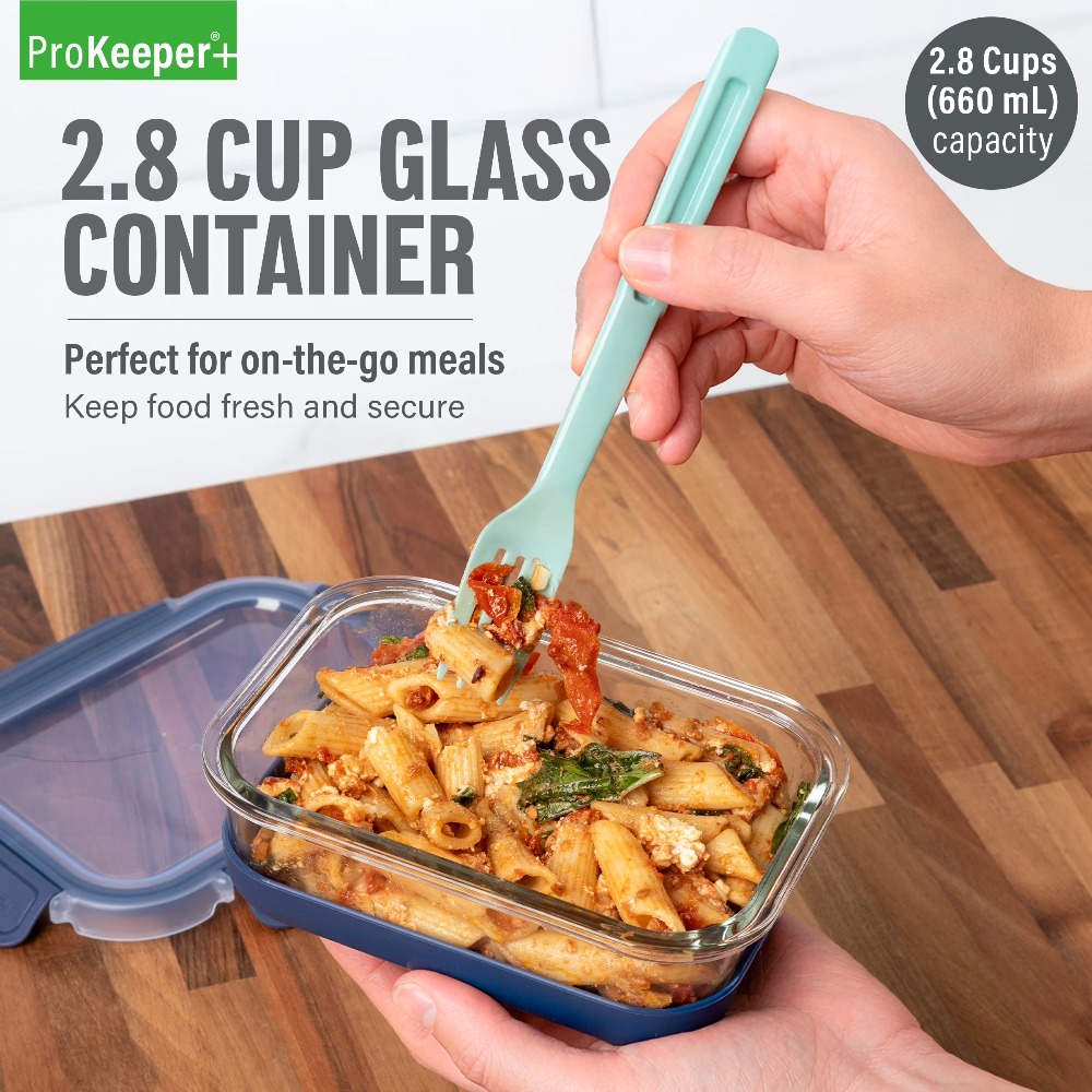 Meal Prep Soup - 2.8カップガラス製食品保存容器、シリコンベースと気密ロック式蓋付き、キッチンパントリー、冷蔵庫、冷凍庫、食事の準備、整理整頓、弁当箱、持ち運びに最適、残り物、スープ、サラダ、軽食に最適、耐久性あり