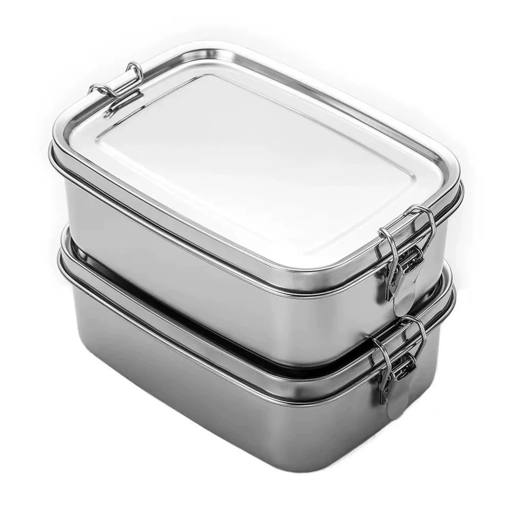 Meal Prep Microwave - 子供と大人のためのステンレススチール製ランチボックス、ポータブル漏れ防止弁当箱、旅行用食品食事準備容器、食器洗い機対応