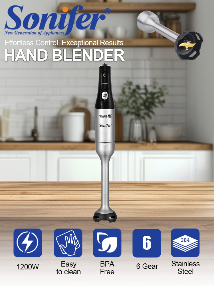 Meal Prep Smoothies - ハンドブレンダー Sonifer SF-8184 1200W イマージョンブレンダー 6段階速度調整