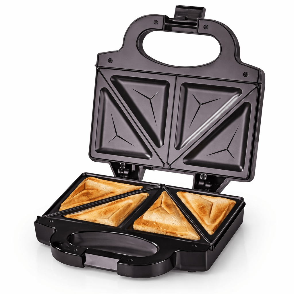Breakfast Sandwich Press - 2-in-1 750W急速加熱サンドイッチトースター＆パニーニプレス、両面ノンスティックグリル、クールタッチハンドル、縦型収納