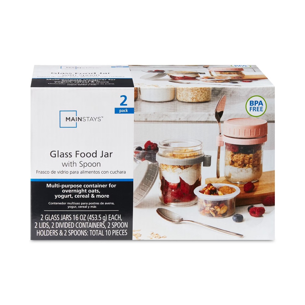 Meal Prep Jar - 持ち運び可能なオーバーナイトオーツ用フードジャーとパリフェ容器。ランチパックや毎日の通勤、食事の準備、オーバーナイトオーツの作成に役立つように設計されています。