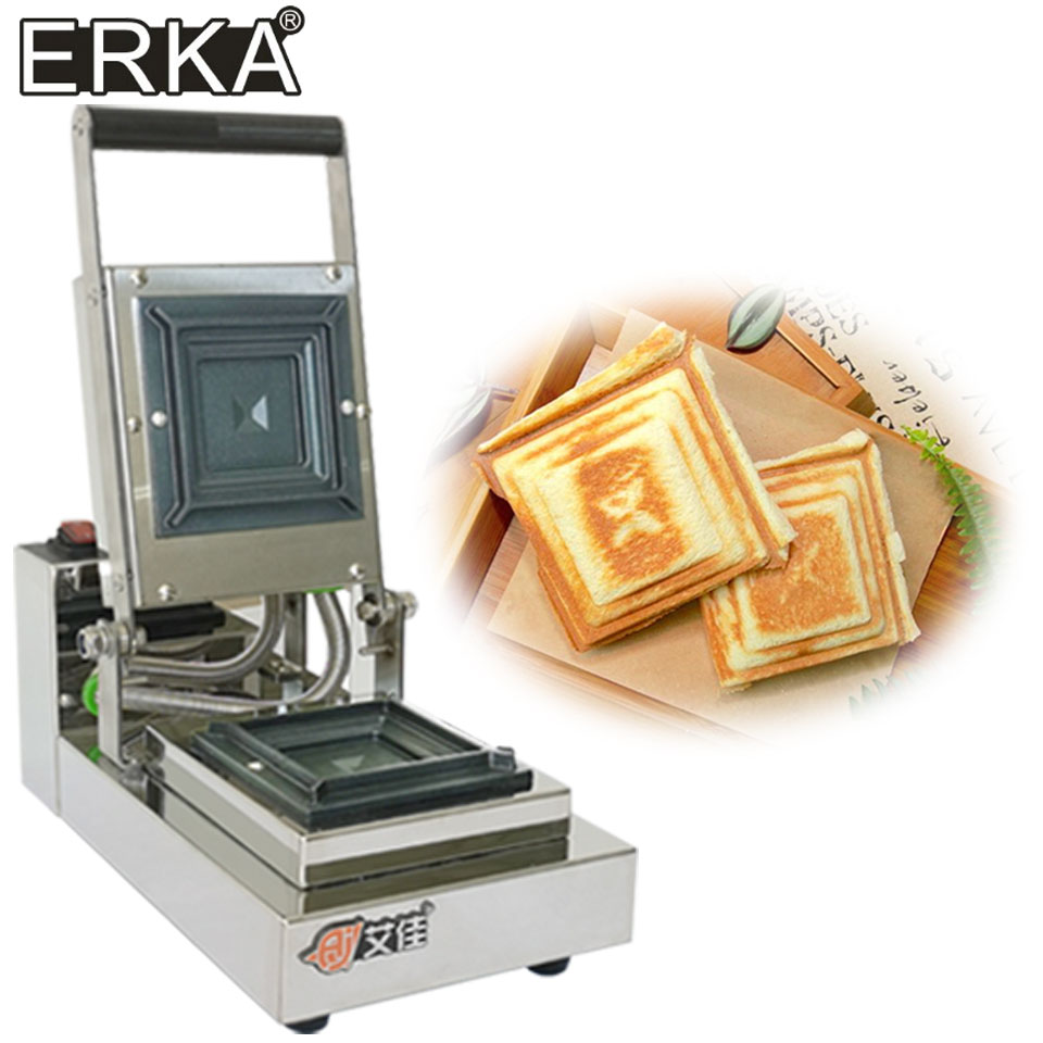 Breakfast Sandwich Press - ERKAホットプレスサンドイッチメーカー スクエアサンドイッチグリラー ノンスティック両面加熱トースター 朝食バーガー トースティメーカー
