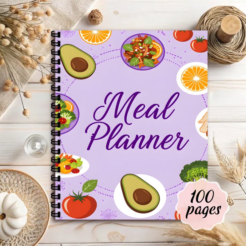 Meal Prep Diet - 食事プランナー、食事準備プランナー、週間食事プランナーノートブック、食品メニュー計画用の買い物リスト、健康的な食事
