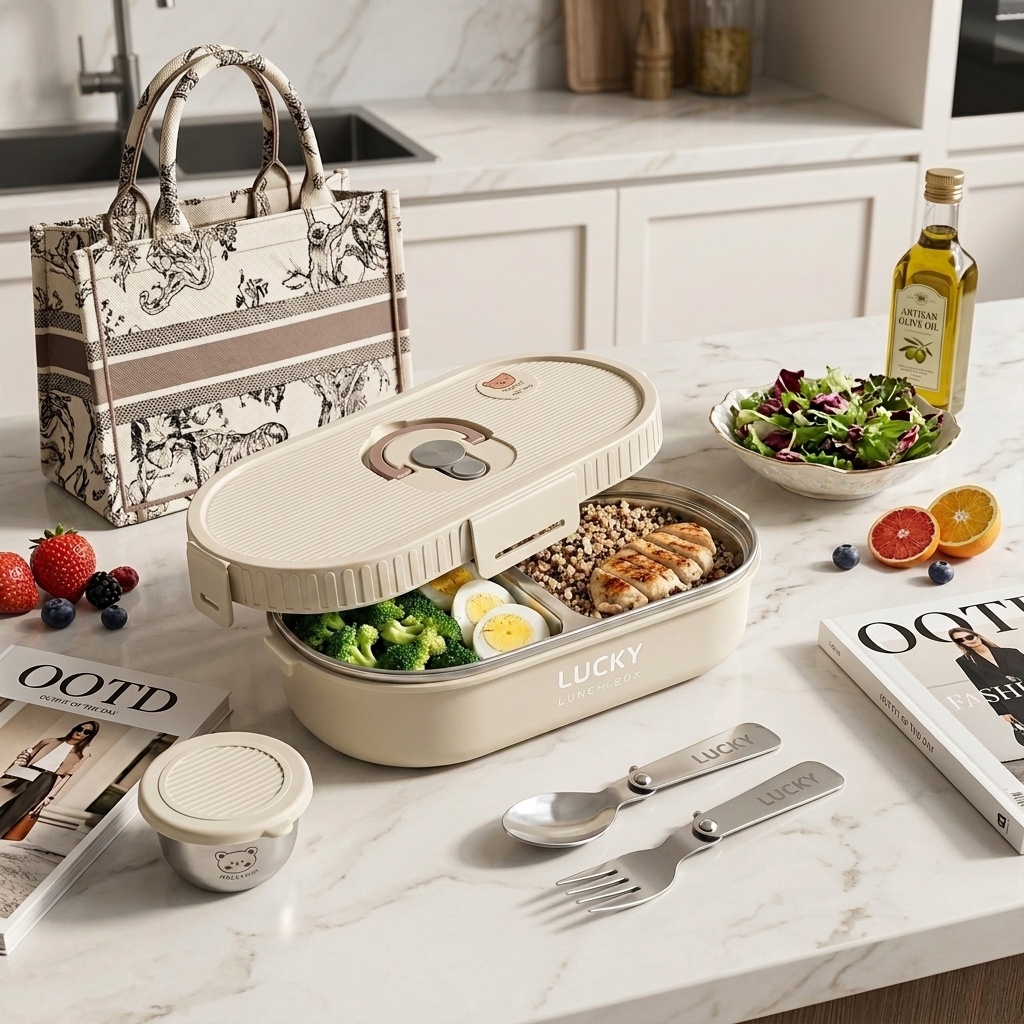 Meal Prep Microwave - 電子レンジ対応 304ステンレス製弁当箱セット 漏れ防止 ポータブル食品保存容器 ミールプレップボウル 子供