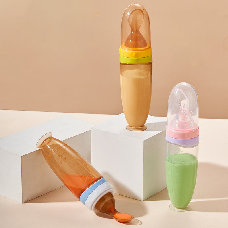 Meal Prep Smoothies - 1 個 120 ミリリットル液体シリコーンフィーダー、ライスペースト絞り出し哺乳瓶、ディスペンシングスプーン付き