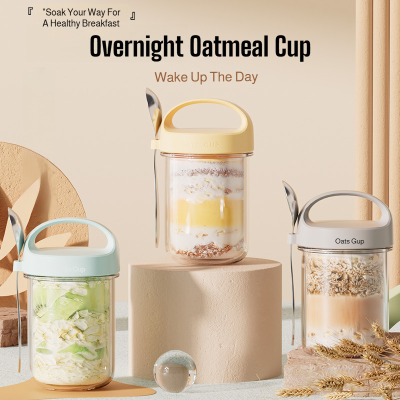Meal Prep Diet - ポータブル朝食カップ 安全で漏れ防止のフィットネスミールプレップ容器 体重を減らすため 外出先でも健康的な食事を可能にする