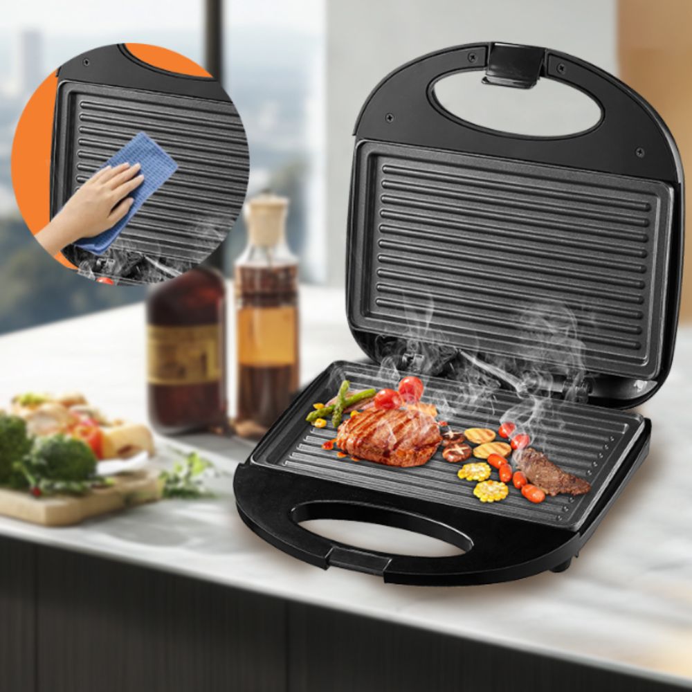 Breakfast Sandwich Press - 多機能朝食メーカー 両面加熱 ノンスティック表面 ワッフルサンドイッチプレス 耐熱素材
