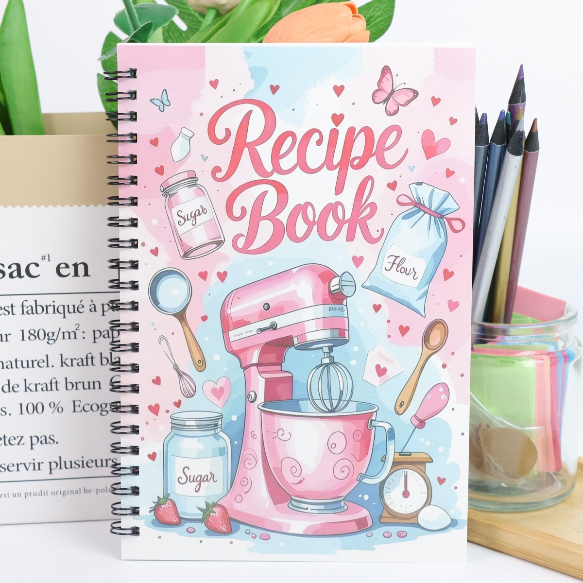 Meal Prep Book - 個人的なレシピブック - 手書きの料理、毎日の食事の準備、計画、記録、初心者向けのベーキング、旅行、キッチン、誕生日用