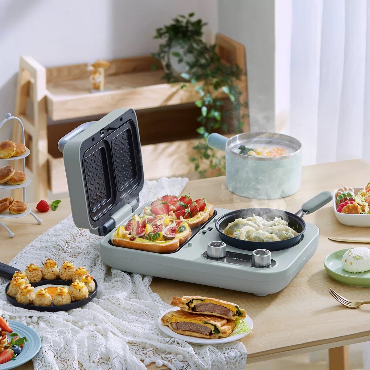 サンドイッチメーカー朝食マシン家庭用小型多機能トーストプレス - Breakfast Sandwich Press のレビューと価格