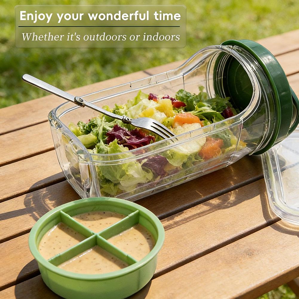 ポータブルサラダコンテナジャー フォークとドレッシング層付き - Meal Prep Jar のレビューと価格