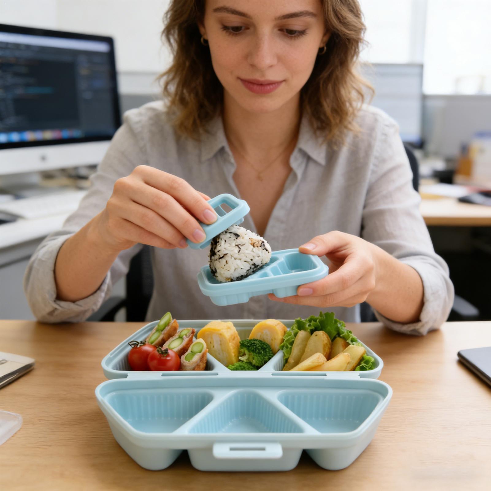 おにぎり型 6穴 日本製 折りたたみ式 食品容器 寿司ご飯型 - Meal Prep Rice のレビューと価格