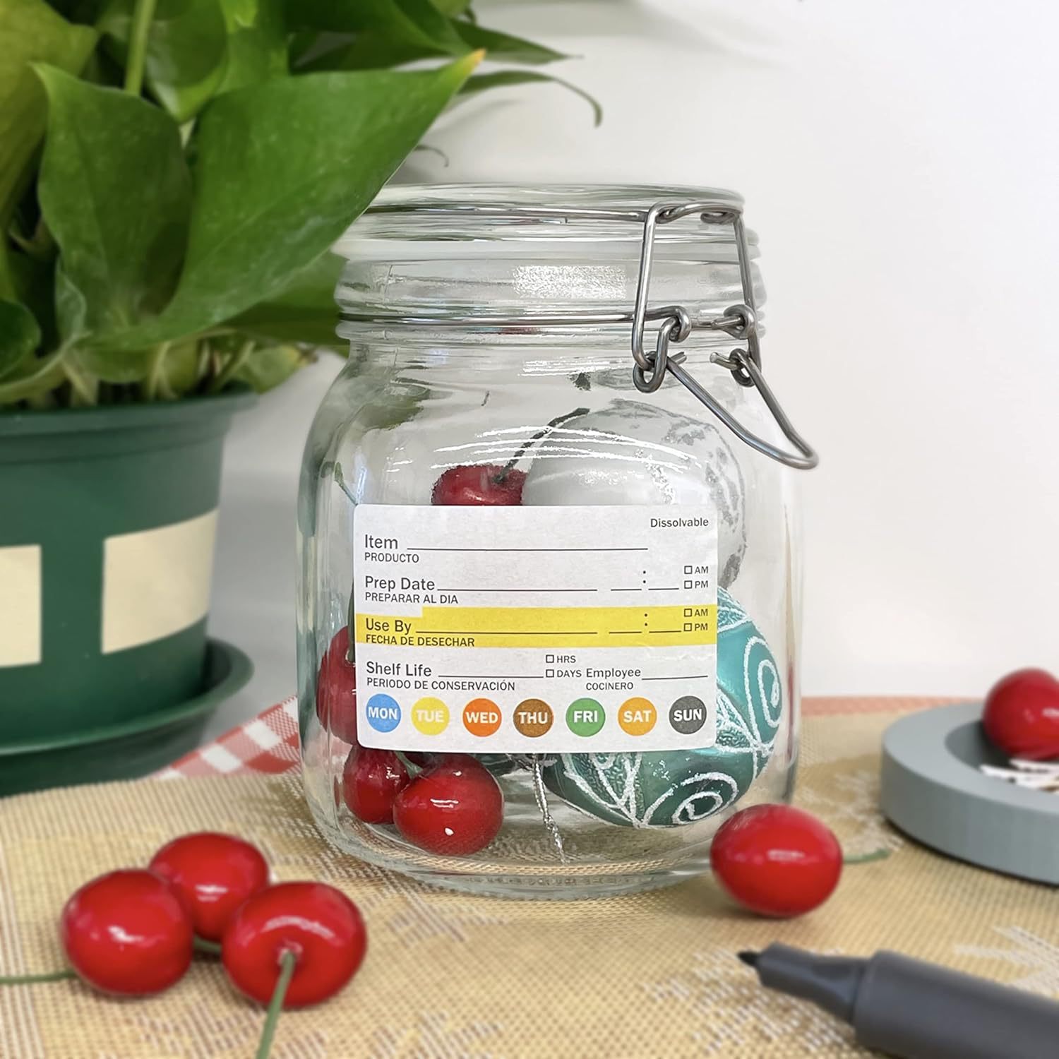 250 個/ロール食品日付ラベル防水食品準備ステッカーキッチ - Meal Prep Jar のレビューと価格