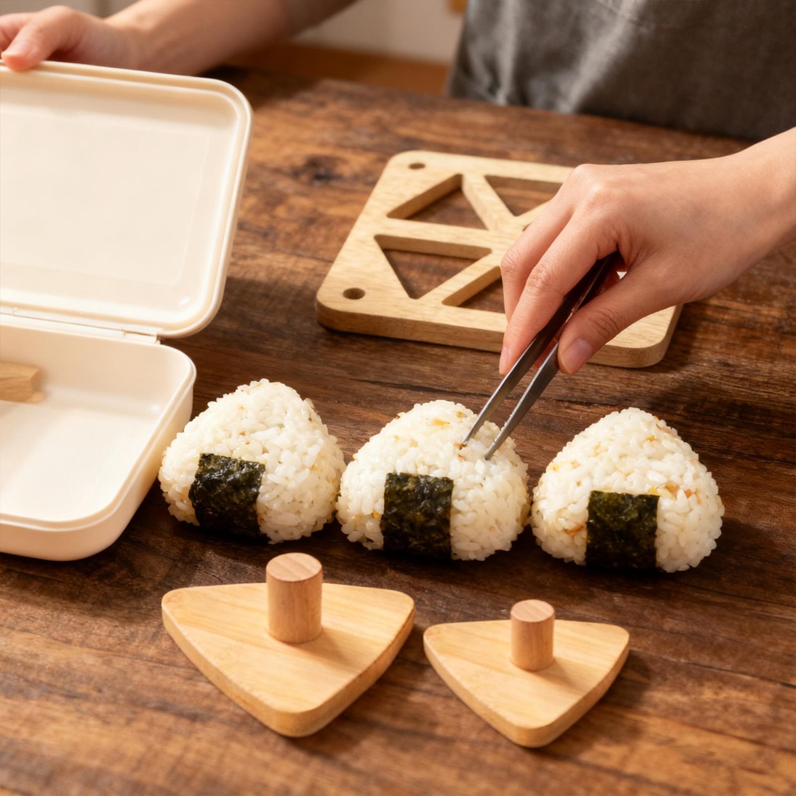 おにぎり型 クラシック木製 ノンスティック 寿司プレス 三角 - Meal Prep Rice のレビューと価格