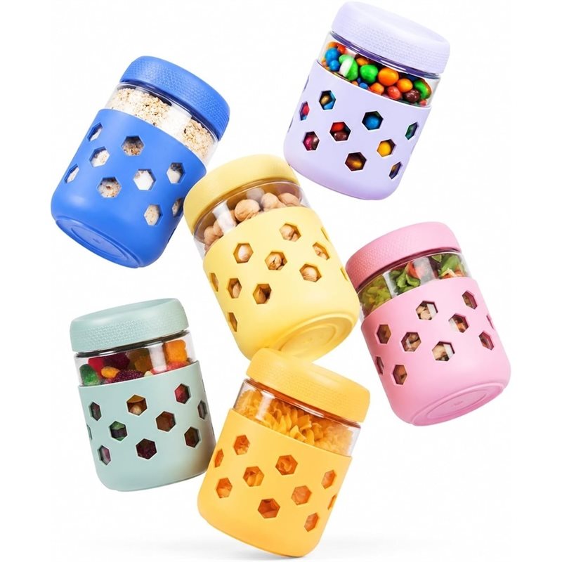 密閉蓋付きソフトガラス瓶、広口ミールプレップジャー（1セット - Meal Prep Jar のレビューと価格