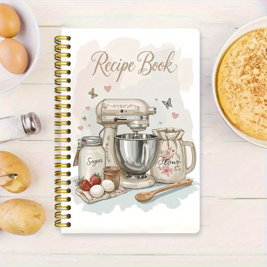 レシピブックのイラストと材料のイラストが入った印刷された表紙 - Meal Prep Book のレビューと価格
