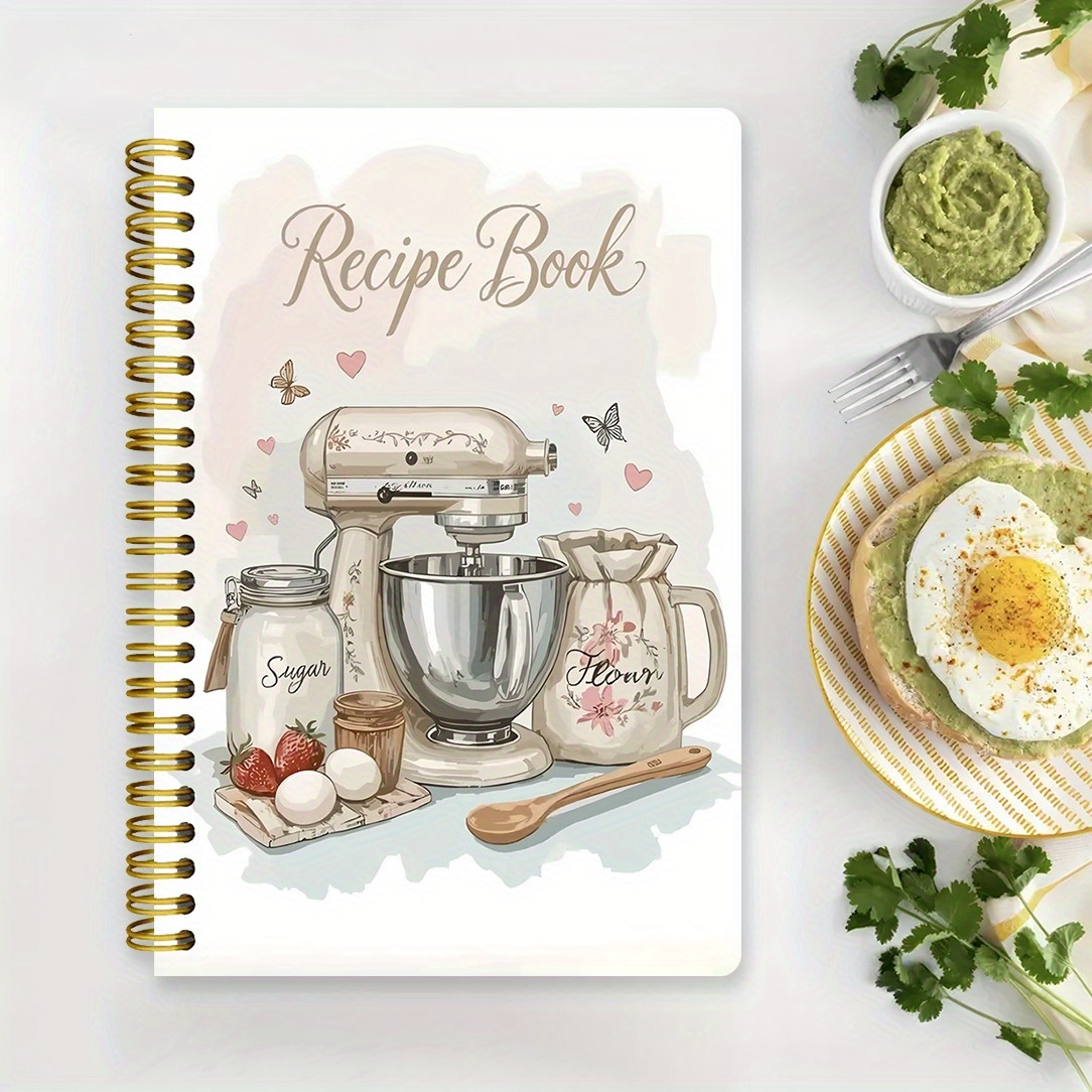 レシピブックのイラストと材料のイラストが入った印刷された表紙 - Meal Prep Book のレビューと価格