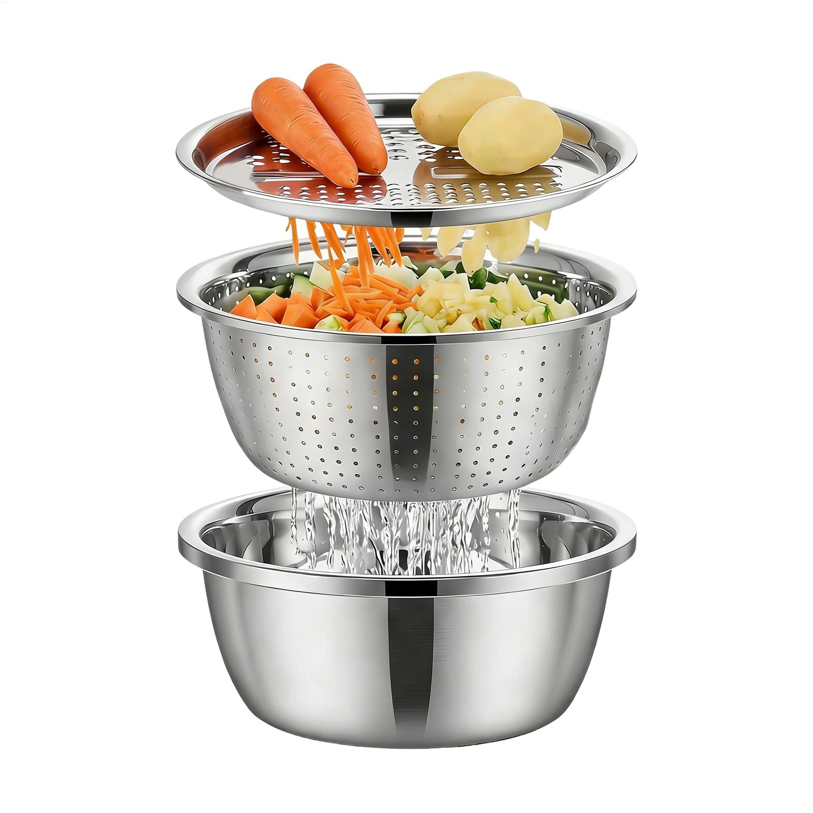 ステンレス製ザル・水切りボウル 26cm 野菜・果物・米・パ - Meal Prep Rice のレビューと価格