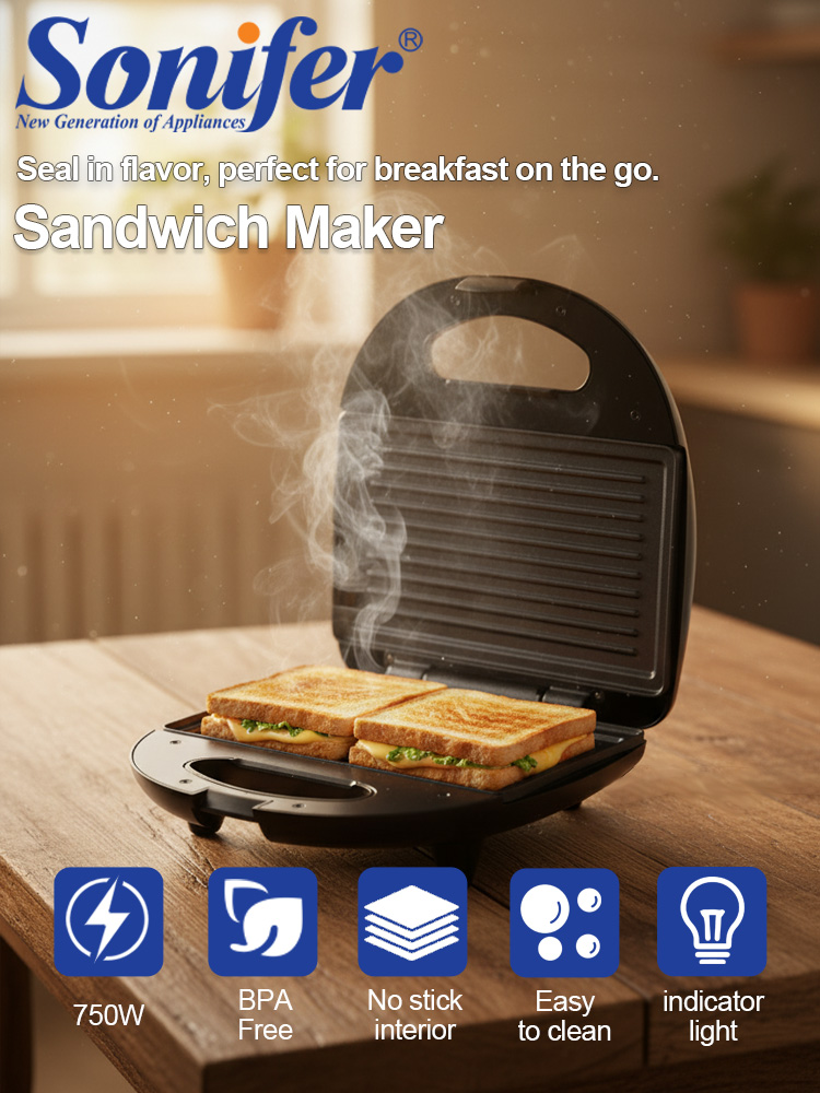 サンドイッチメーカー Sonifer SF-6173 750 - Breakfast Sandwich Press のレビューと価格