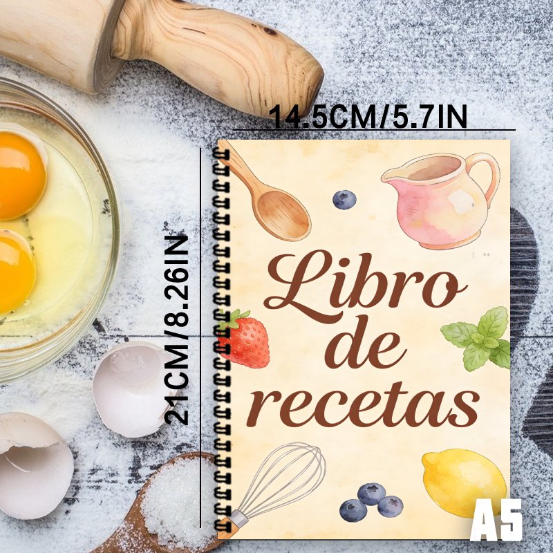 A5サイズのスペイン語レシピブック、毎日の食事準備ショッピン - Meal Prep Book のレビューと価格