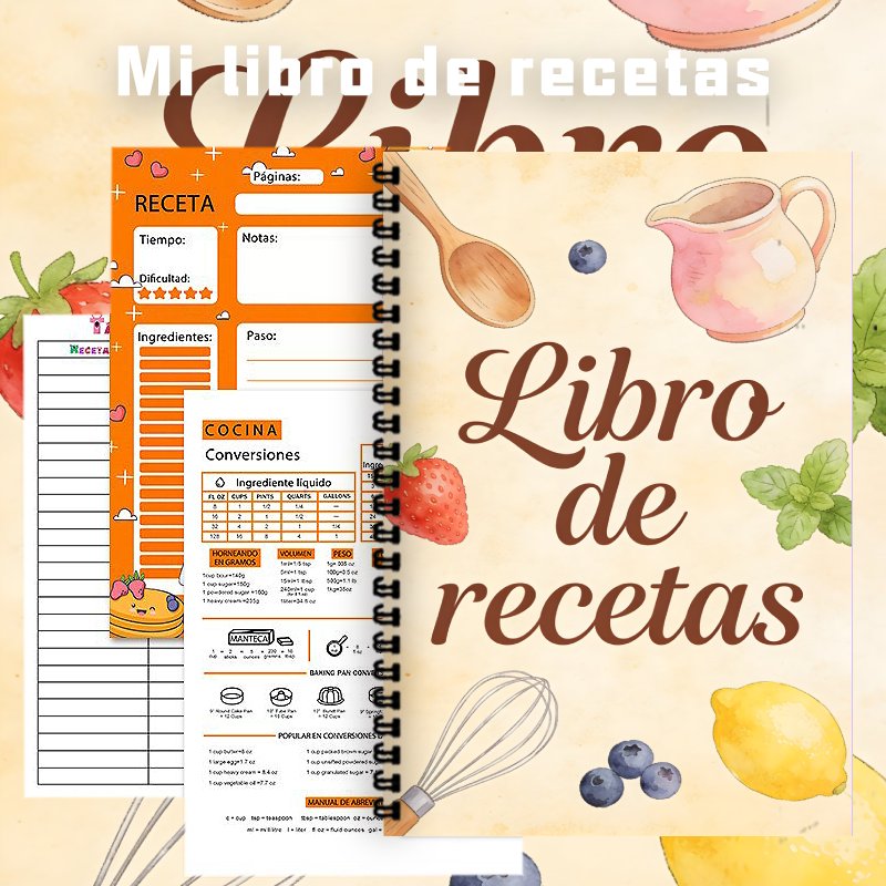 A5サイズのスペイン語レシピブック、毎日の食事準備ショッピン - Meal Prep Book のレビューと価格