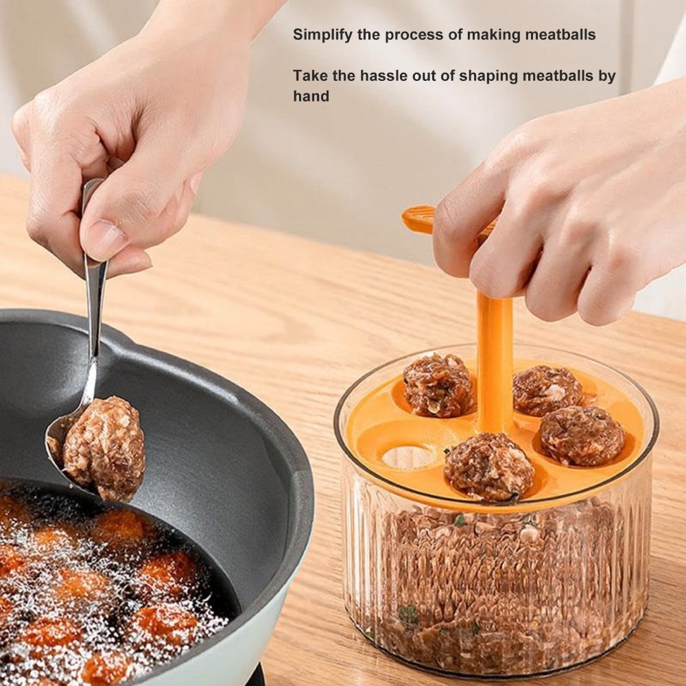 キッチンツールマニュアルミートボールメーカー5個用半透明プレ - Meal Prep Rice のレビューと価格
