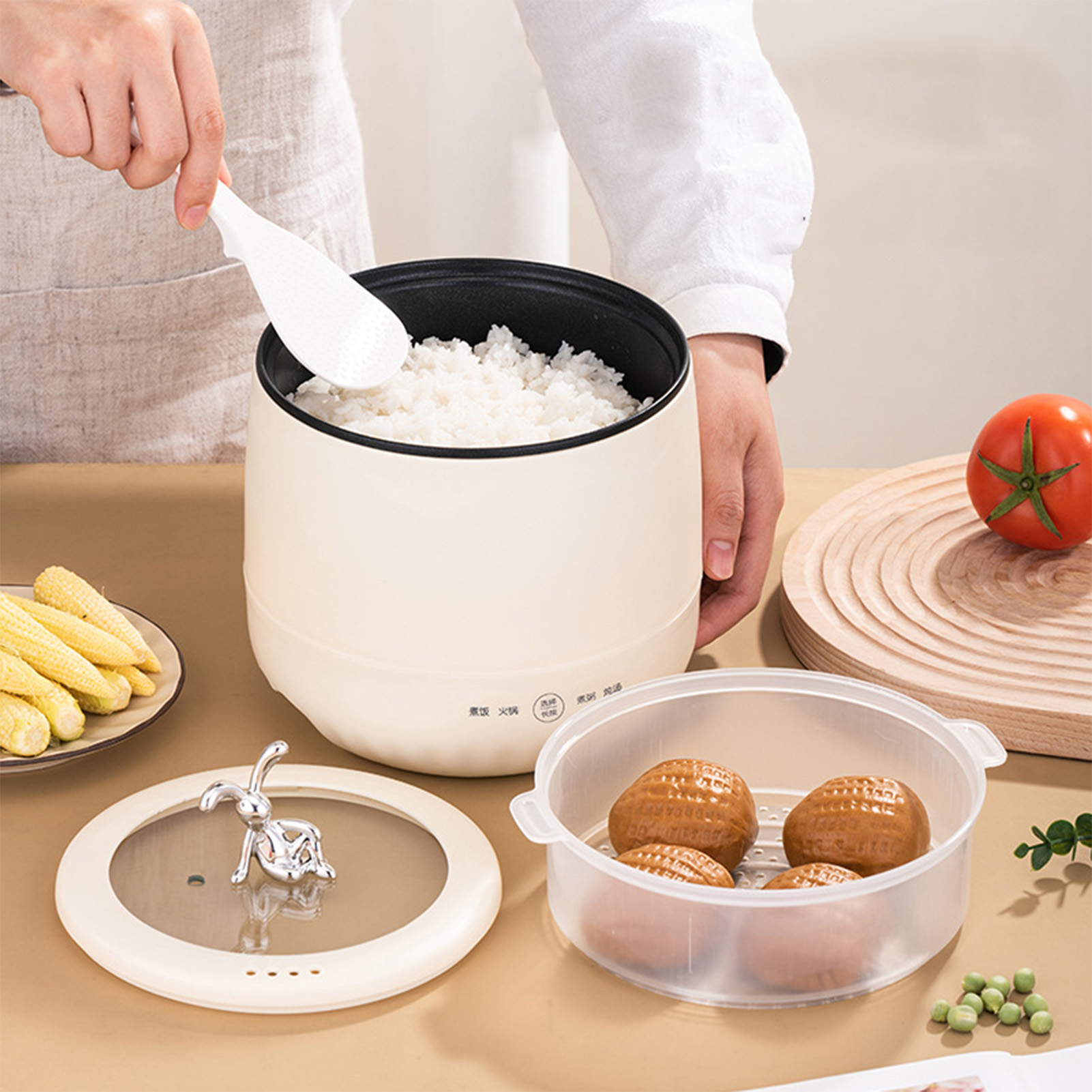 スマート電気ミニ炊飯器 18L ノンスティックコーティング  - Meal Prep Rice のレビューと価格