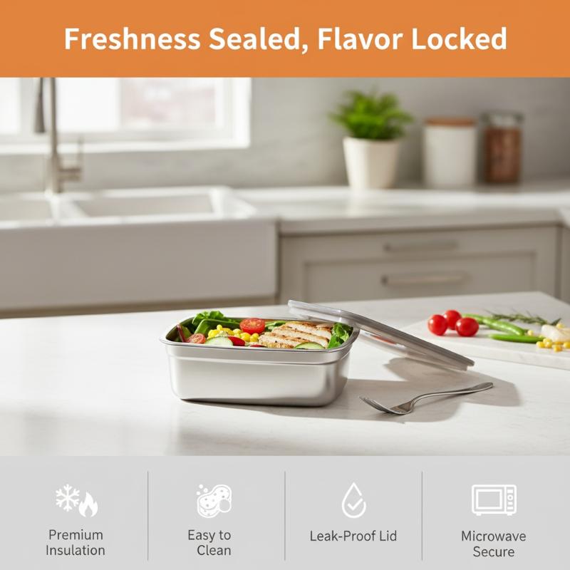 ステンレス製キャンプ用ランチボックス 密閉型漏れ防止弁当箱  - Meal Prep Microwave のレビューと価格