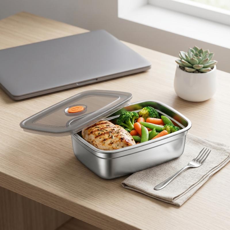 ステンレス製キャンプ用ランチボックス 密閉型漏れ防止弁当箱  - Meal Prep Microwave のレビューと価格