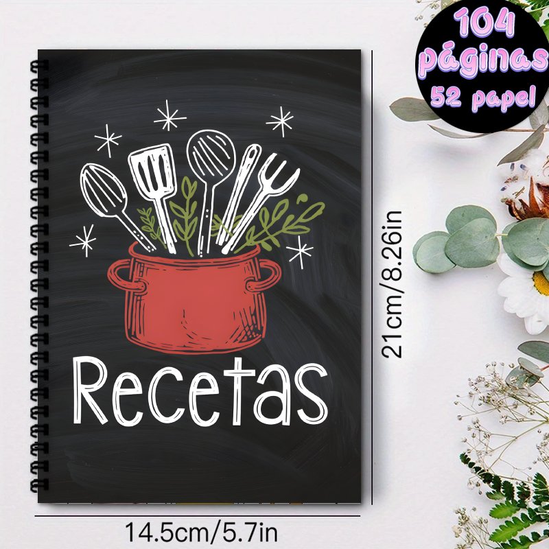 A5 スパニッシュレシピスパイラルノート、家庭料理、ベーキン - Meal Prep Book のレビューと価格