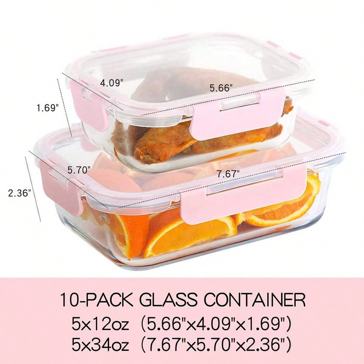 10個入りガラス製ミールプレップ容器、蓋付き食品保存容器、気 - Meal Prep Microwave のレビューと価格