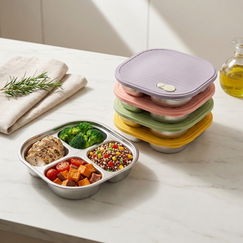 電子レンジ対応 304ステンレス製弁当箱 大人子供兼用ランチ - Meal Prep Diet のレビューと価格
