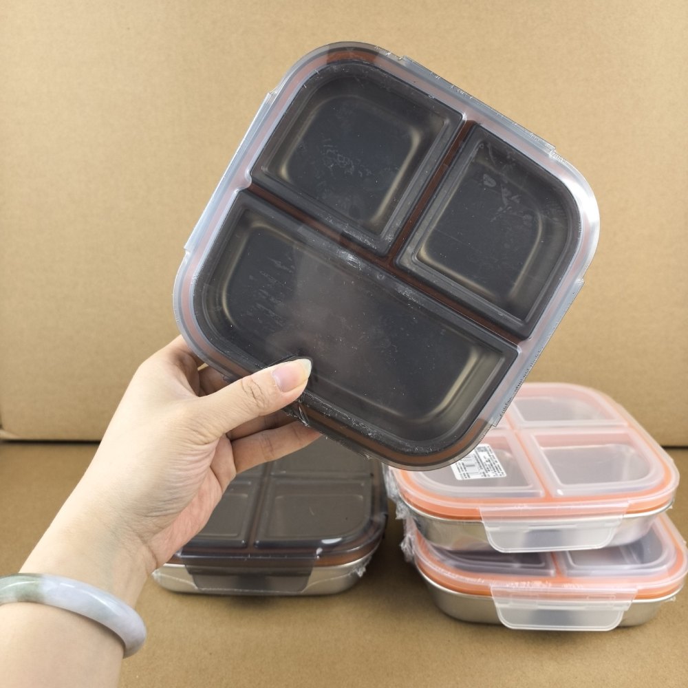 長方形304ステンレス製弁当箱、仕切り付き食品保存容器、漏れ - Meal Prep Diet のレビューと価格