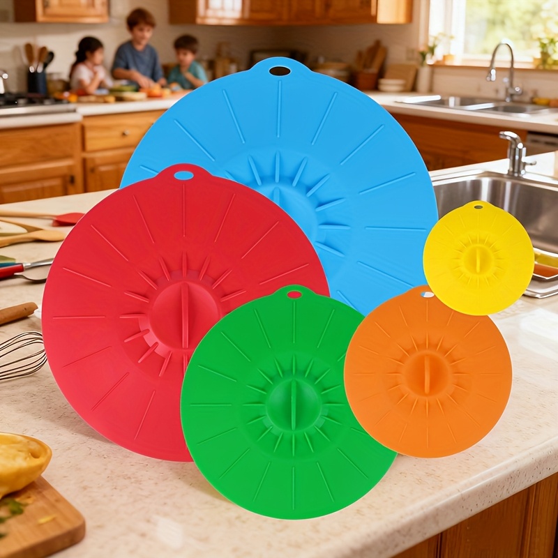 5ピースシリコン蓋、耐熱電子レンジ用防滴蓋、シリコン鍋蓋、カ - Meal Prep Microwave のレビューと価格