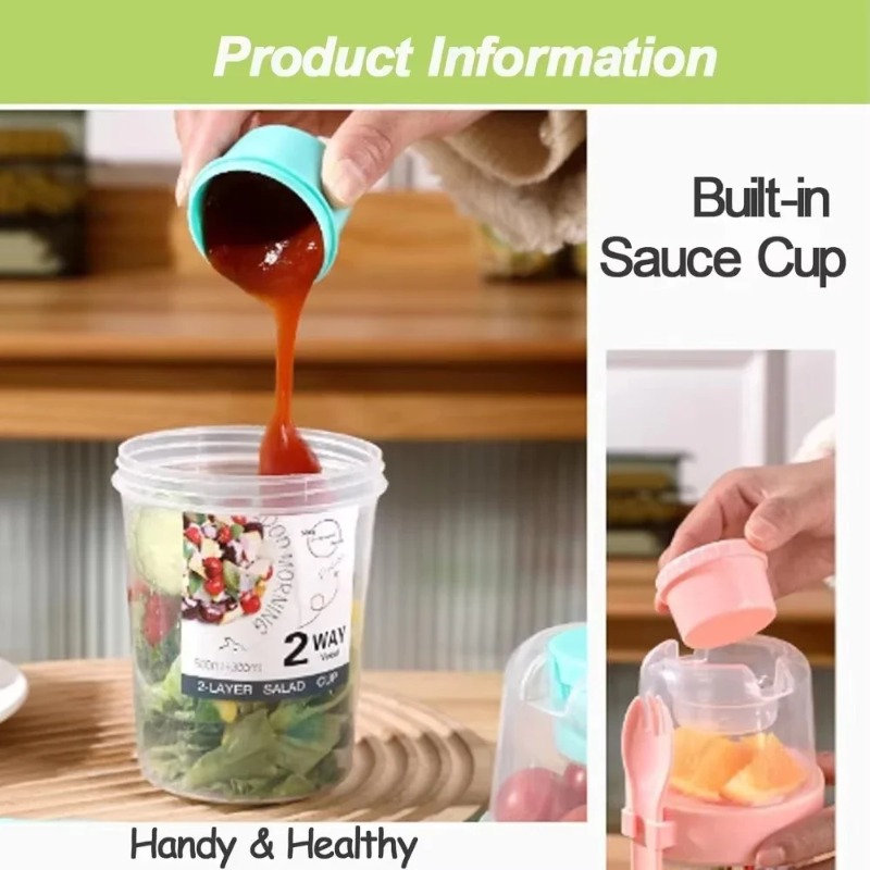 ポータブルサラダカップ ダブルオートミールカップ ヨーグルト - Meal Prep Jar のレビューと価格
