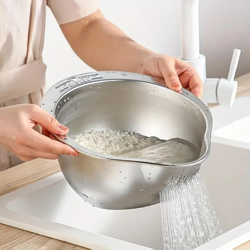 錆びないステンレス製米とぎざる、ストレーナーボウル、パスタ、 - Meal Prep Rice のレビューと価格