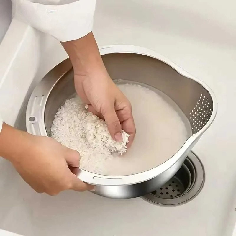 錆びないステンレス製米とぎざる、ストレーナーボウル、パスタ、 - Meal Prep Rice のレビューと価格