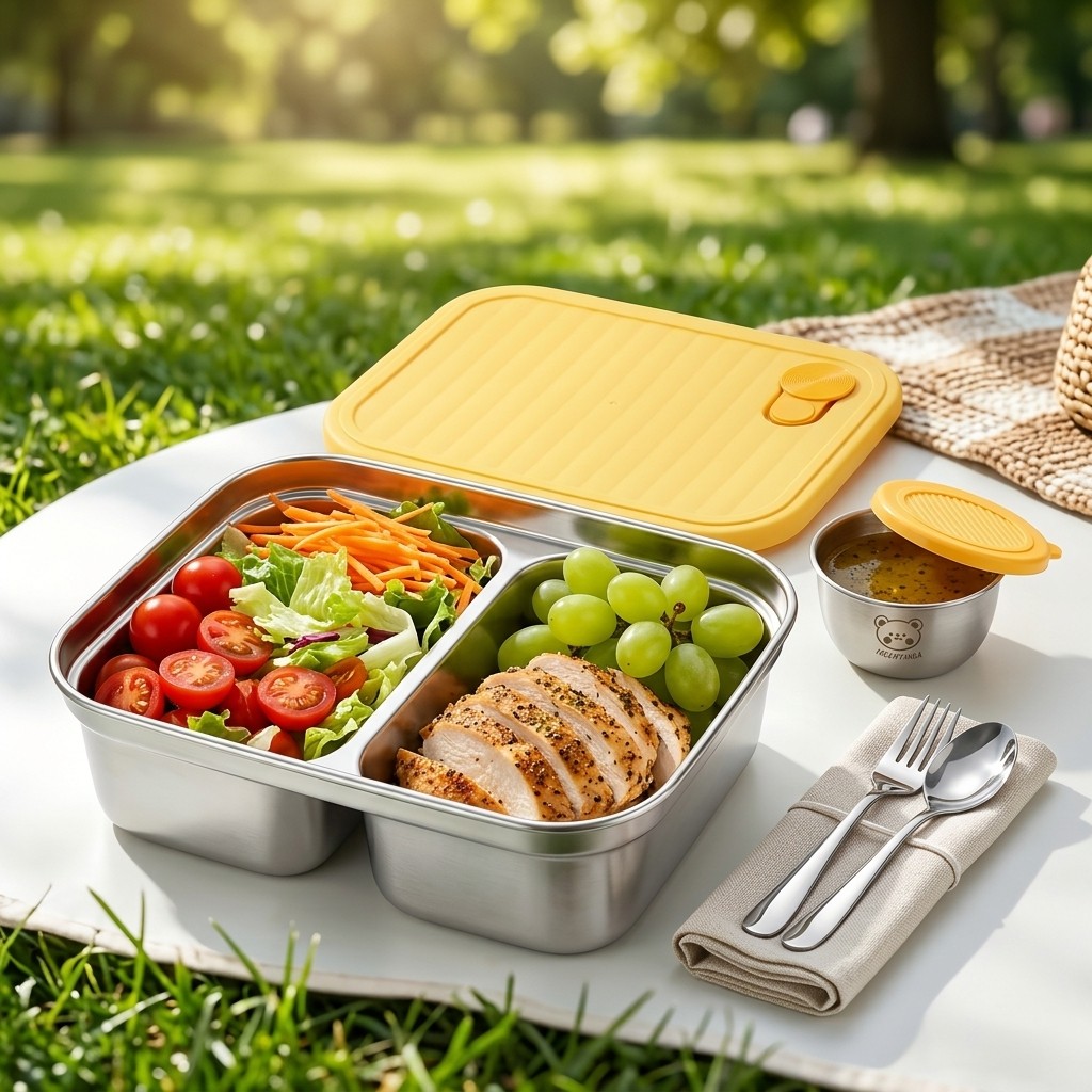 304ステンレス製ランチ容器、子供や学生向けの携帯用密閉ラン - Meal Prep Microwave のレビューと価格