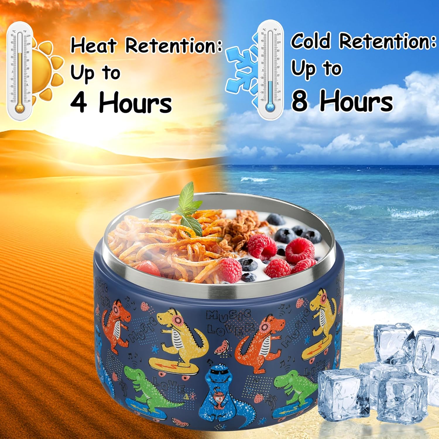 12オンス断熱真空フードジャー、バックル付き蓋、広口スープサ - Meal Prep Soup のレビューと価格