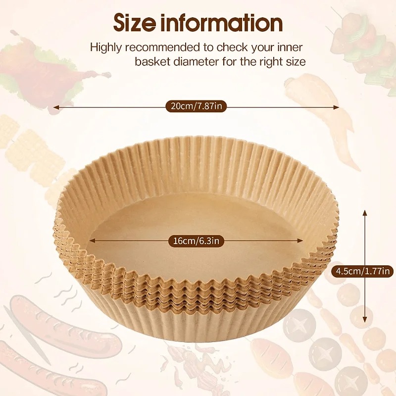 エアフライヤーペーパーライナー 使い捨て耐油・耐熱性 ベーキ - Meal Prep Microwave のレビューと価格