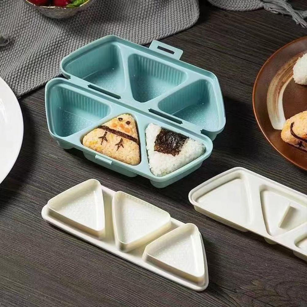 6つの三角形の団子型が付いた2-in-1弁当箱、蓋付きランチ - Meal Prep Rice のレビューと価格