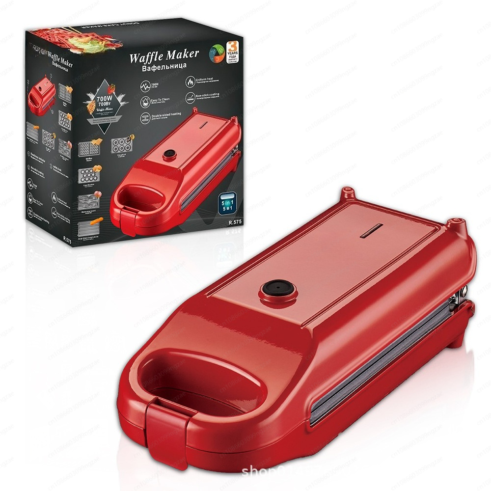 5-in-1多機能家庭用朝食マシン 電気サンドイッチプレス、 - Breakfast Sandwich Press のレビューと価格
