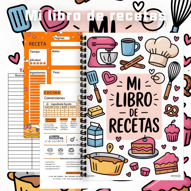 A5 スパニッシュレシピスパイラルノート、家庭料理、ベーキン - Meal Prep Book のレビューと価格